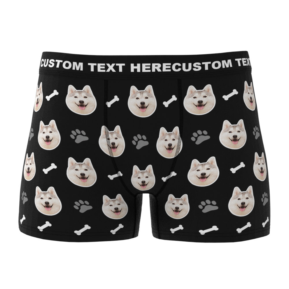 Custom Dog Face Boxers Personalized Men's Underwear with Preview