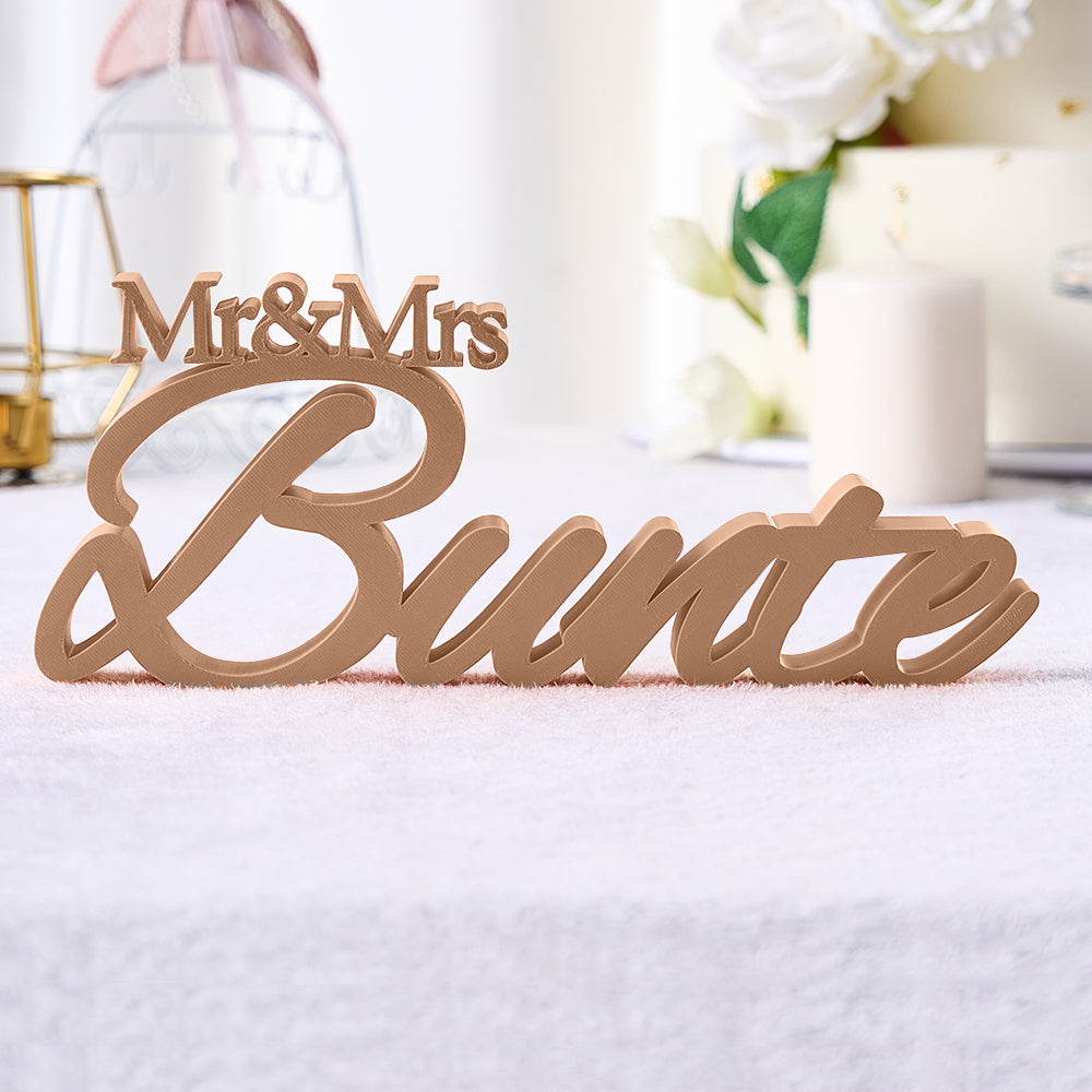 Personalized 3D Print With Your Last Name Mr & Mrs Family Name Wedding Decor Gifts