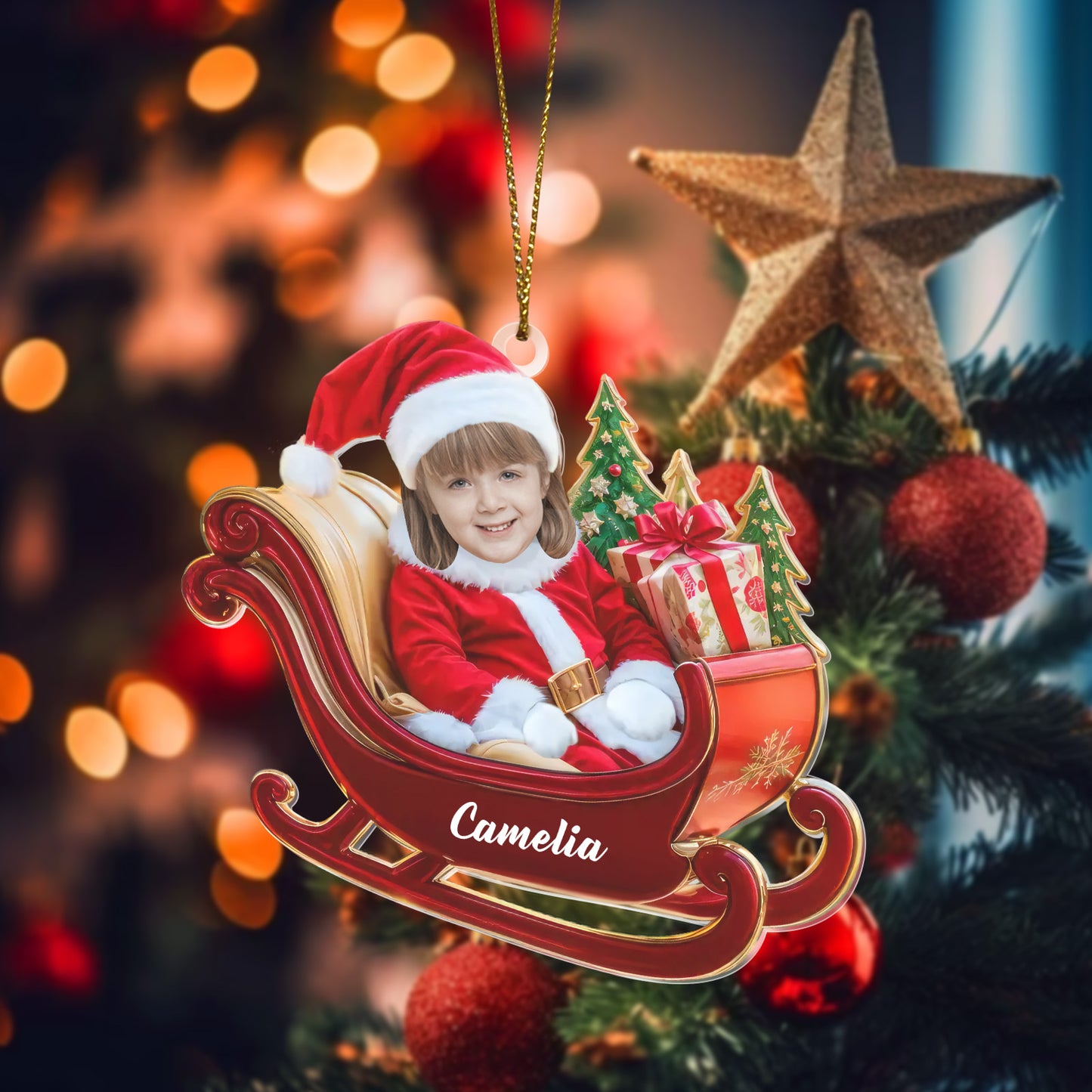 Custom Photo Ornament Baby's First Christmas Ornament Christmas Gift for Baby Kids