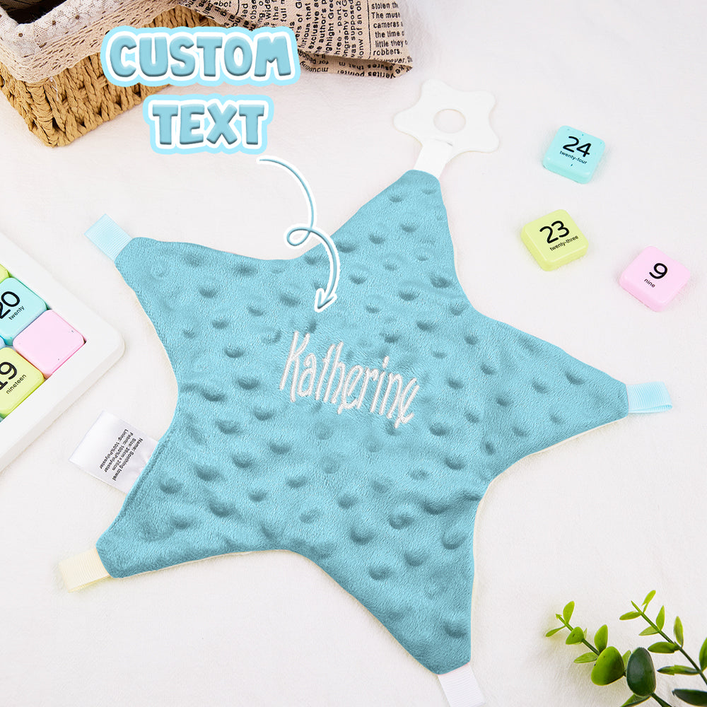 Personalized Baby Soothing Towel Soft Sleeping Star Towel with Embroidered Name Gift for Baby