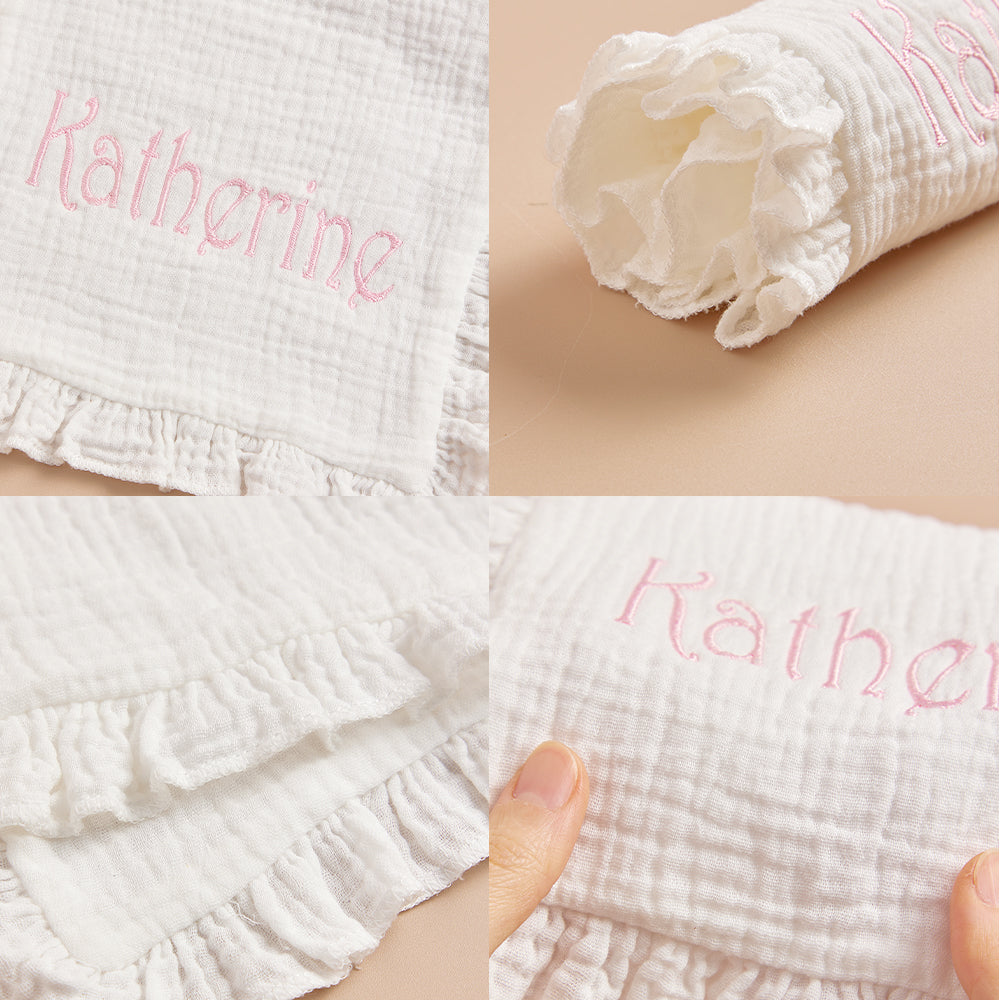 Personalized Baby Soothing Towel Custom Muslin Towel with Embroidered Name Gift for Baby