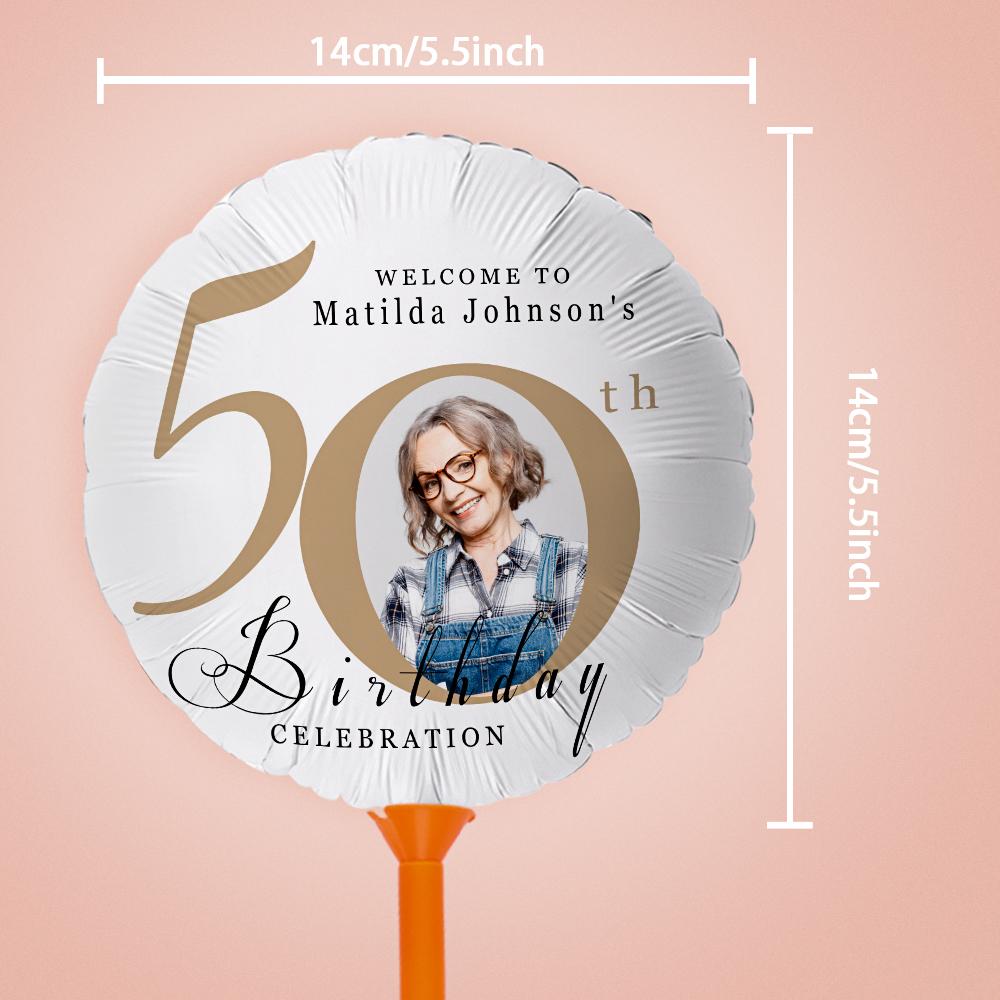 Custom 50th Birthday Balloons with Photo for Birthday Party Decoration