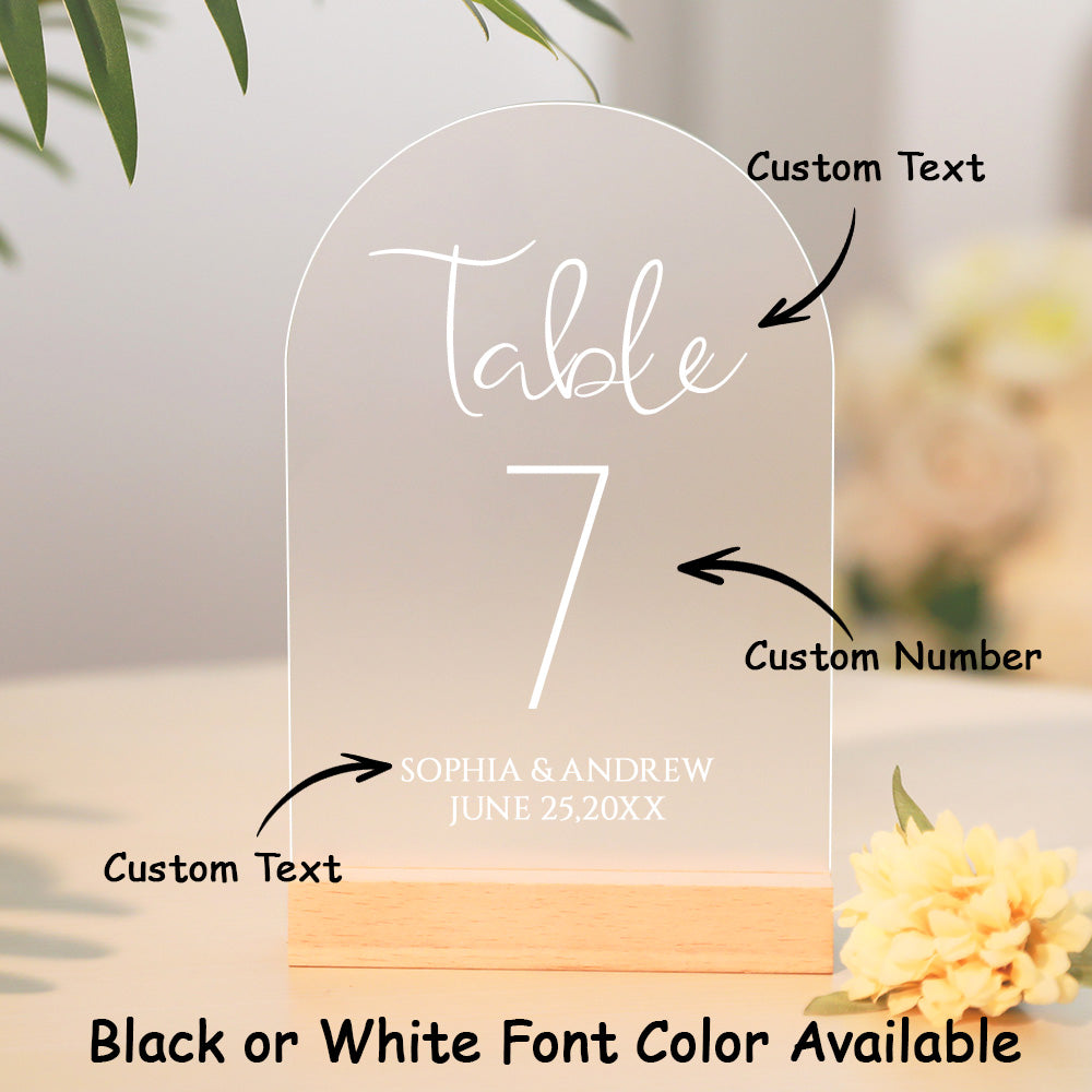 Personalized Wedding Table Numbers Custom Acrylic Table Numbers Wedding Reception Decor