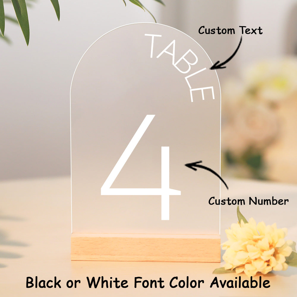 Personalized Wedding Table Numbers Custom Acrylic Table Numbers Wedding Reception Decor