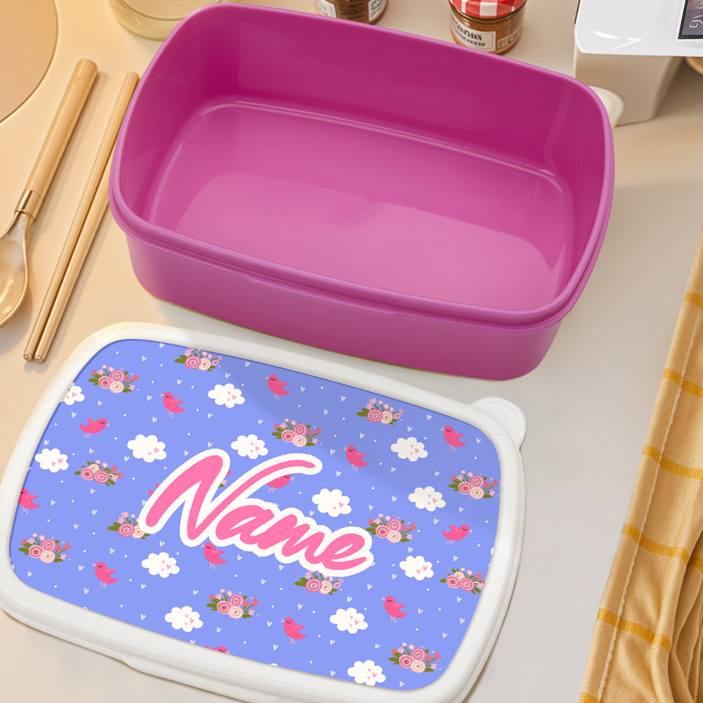 Personalized Name Lunch Box Cute Cartoon Printing Lunch Box Birthday Gift for Kids