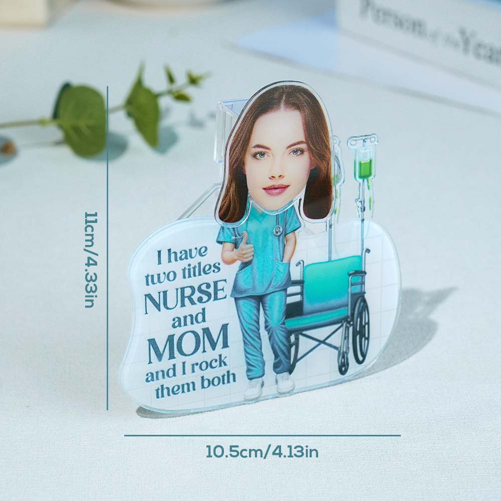 Personalized Face Nurse and Mom Shaking Head Standee Gift for Mom