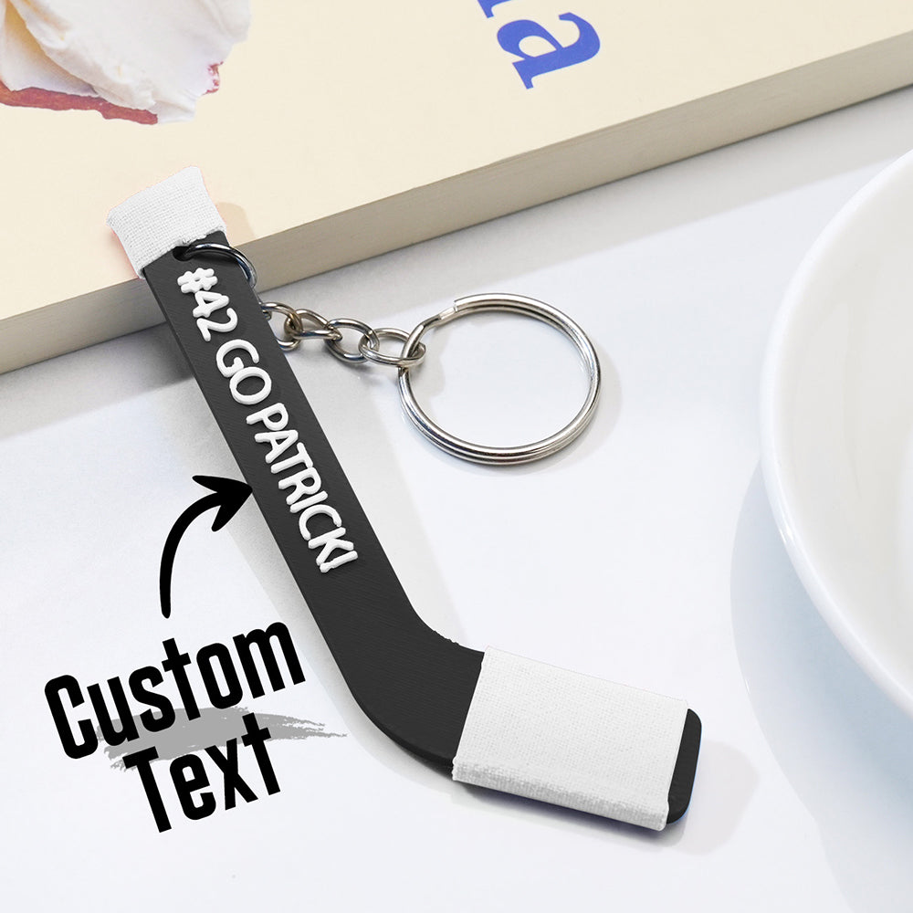 Personalized 3D Printing Tiny Hockey Coach Stick Keepsake Keychain Gift for Hockey Lover