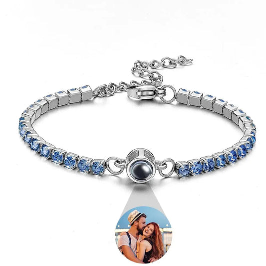 Custom Photo Projection Bracelet Fashionable All Diamonds Bracelet Gifts For Her