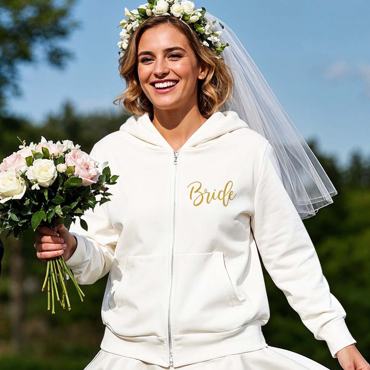 Personalized Mrs Bride Hoodie with Name Zip Up Hoodie Wedding Bridal Shower Gift for Bride