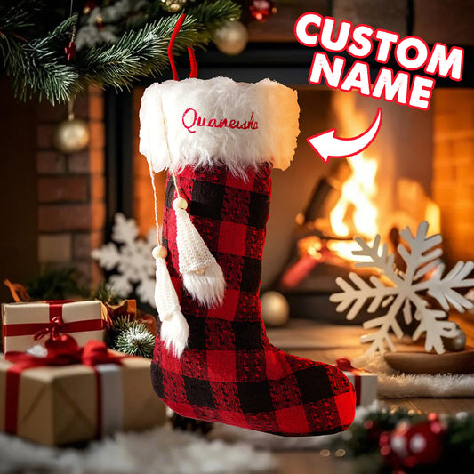 Personalized Christmas Stocking with Name Embroidery Christmas Stocking Gift for Family