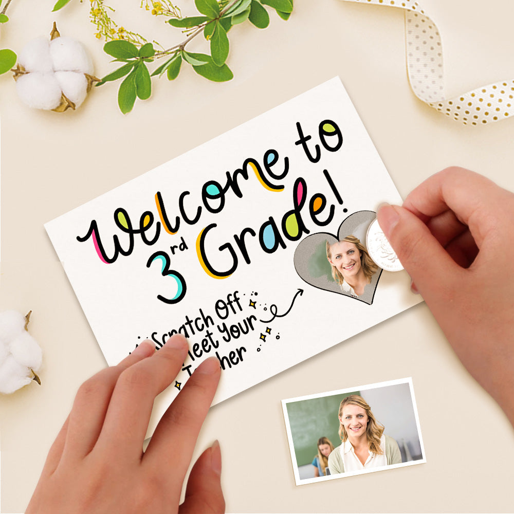 Custom Photo Teacher Reveal Scratch Card Personalized Meet the Teacher Scratch off Card