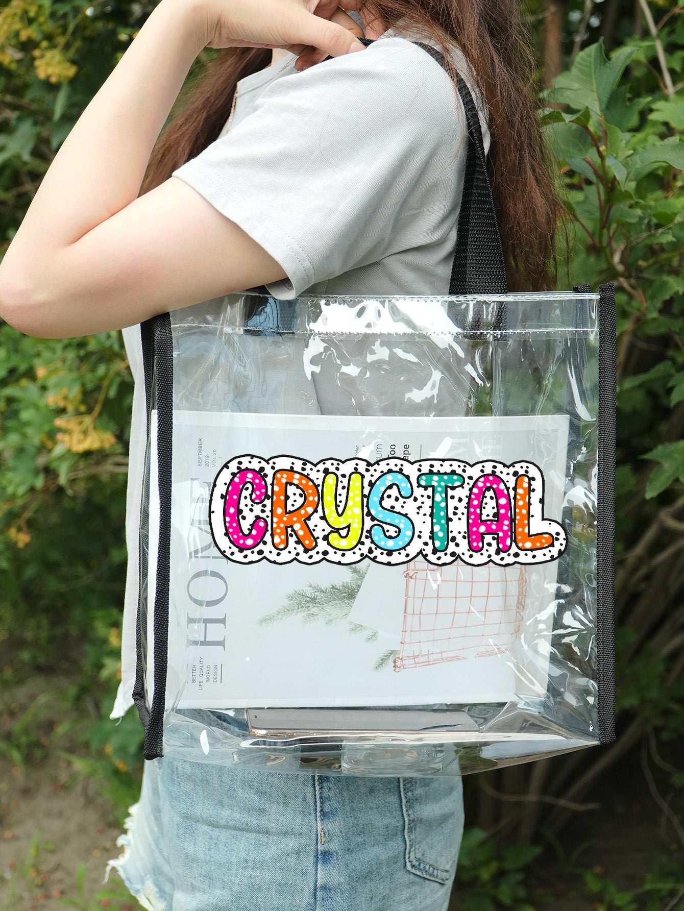 Personalized Name Clear Tote Bag - Ideal Wedding Gift