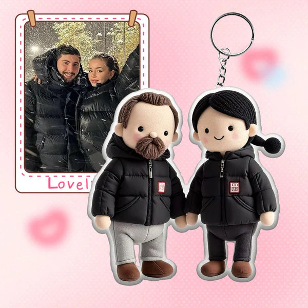 Personalized Photo Plush Doll Keychain Mini Me Plush Keychain Gifts