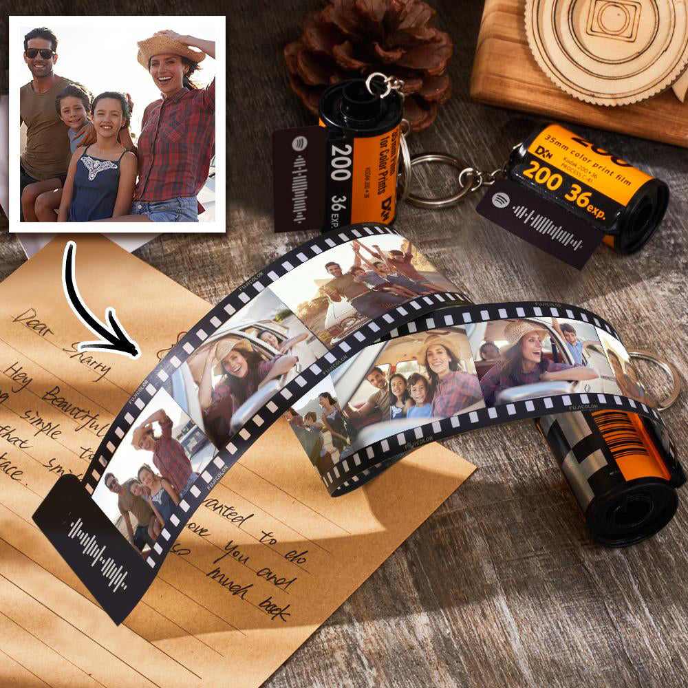 Custom Scannable Code Film Roll Keychain with 5-20 Pics