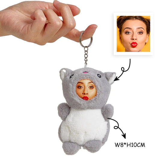 Customizable 3D Face Plush Animal Keychain – Personalize Your Favorite Animal with Your Unique Face