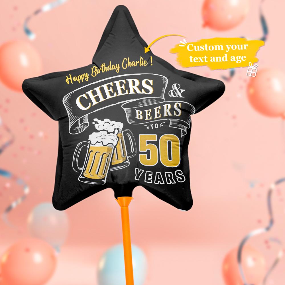 Custom Happy Birthday Balloons Cheers and Beers Balloons for Birthday Party Decoration Supplies