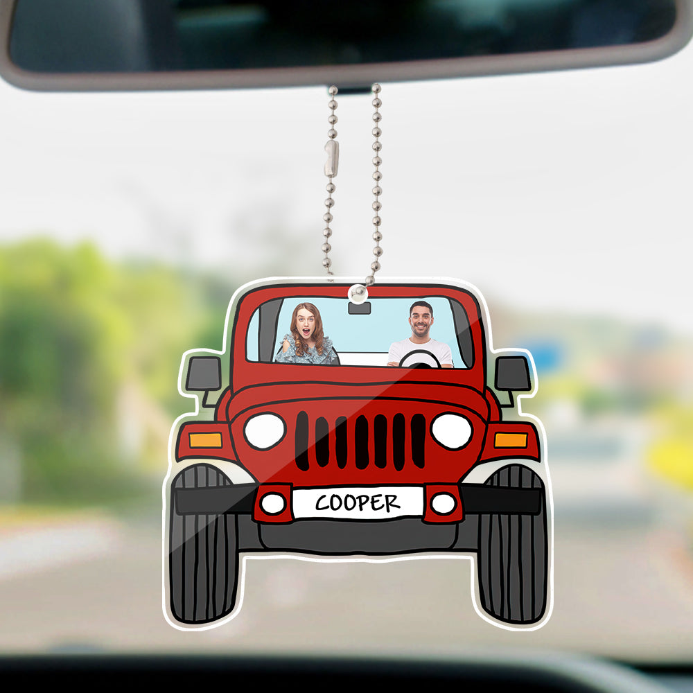 Personalized Off Road Car Photos Hanging Ornament - Double Sided