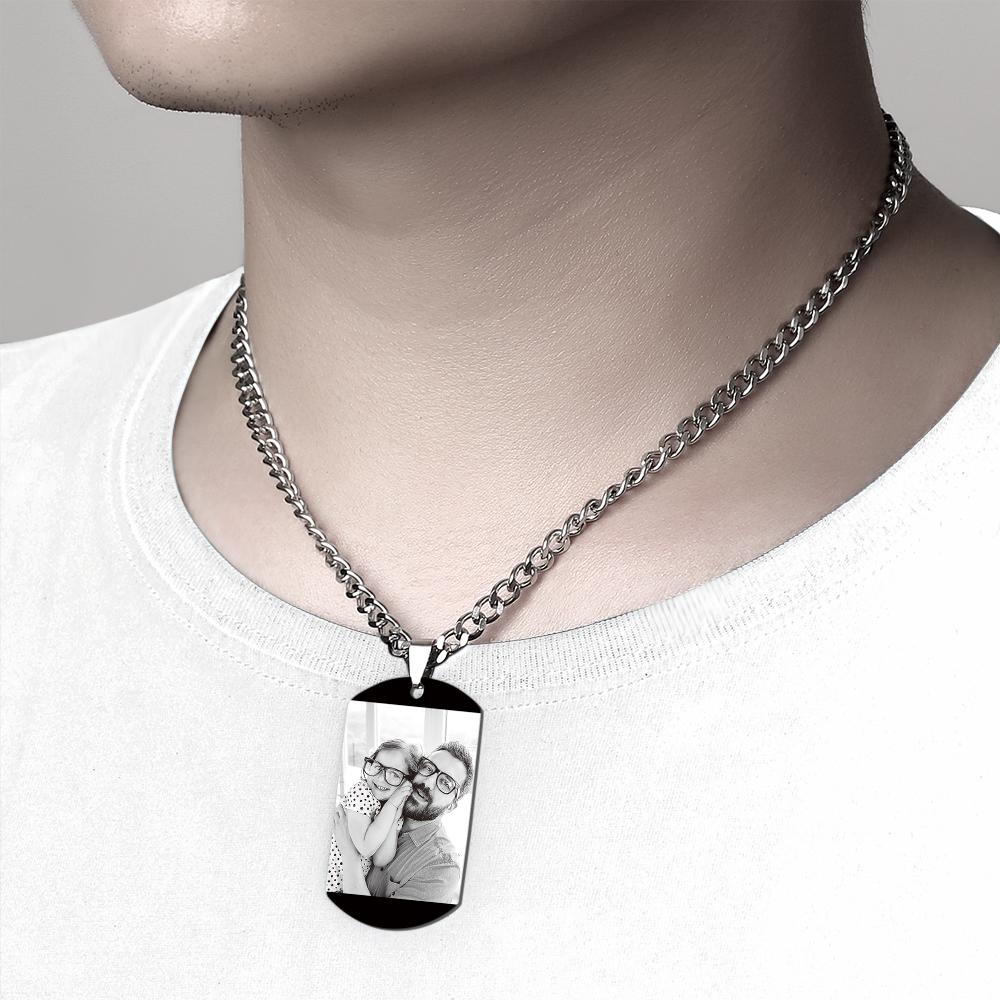 Custom Engraved Necklace With Photo And Calendar