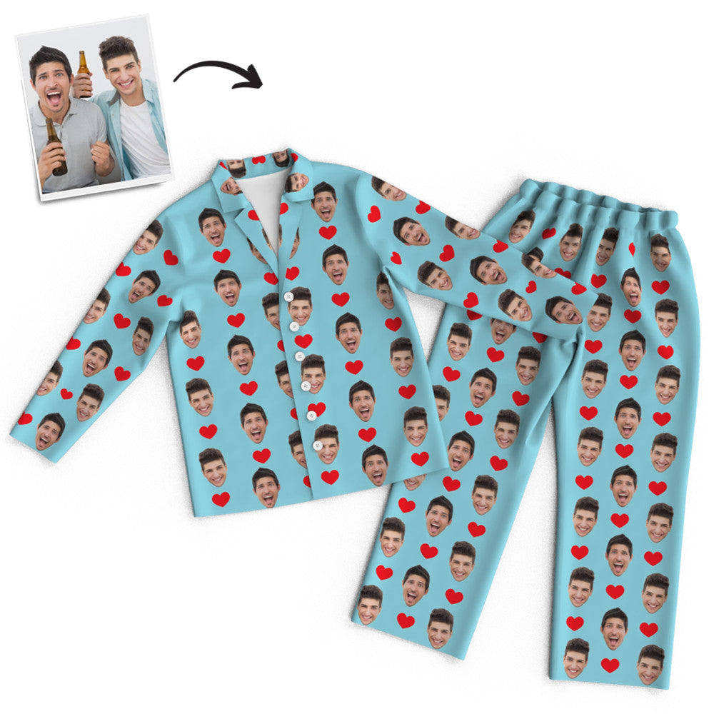 Custom Unisex Long Sleeve Pajamas with Faces