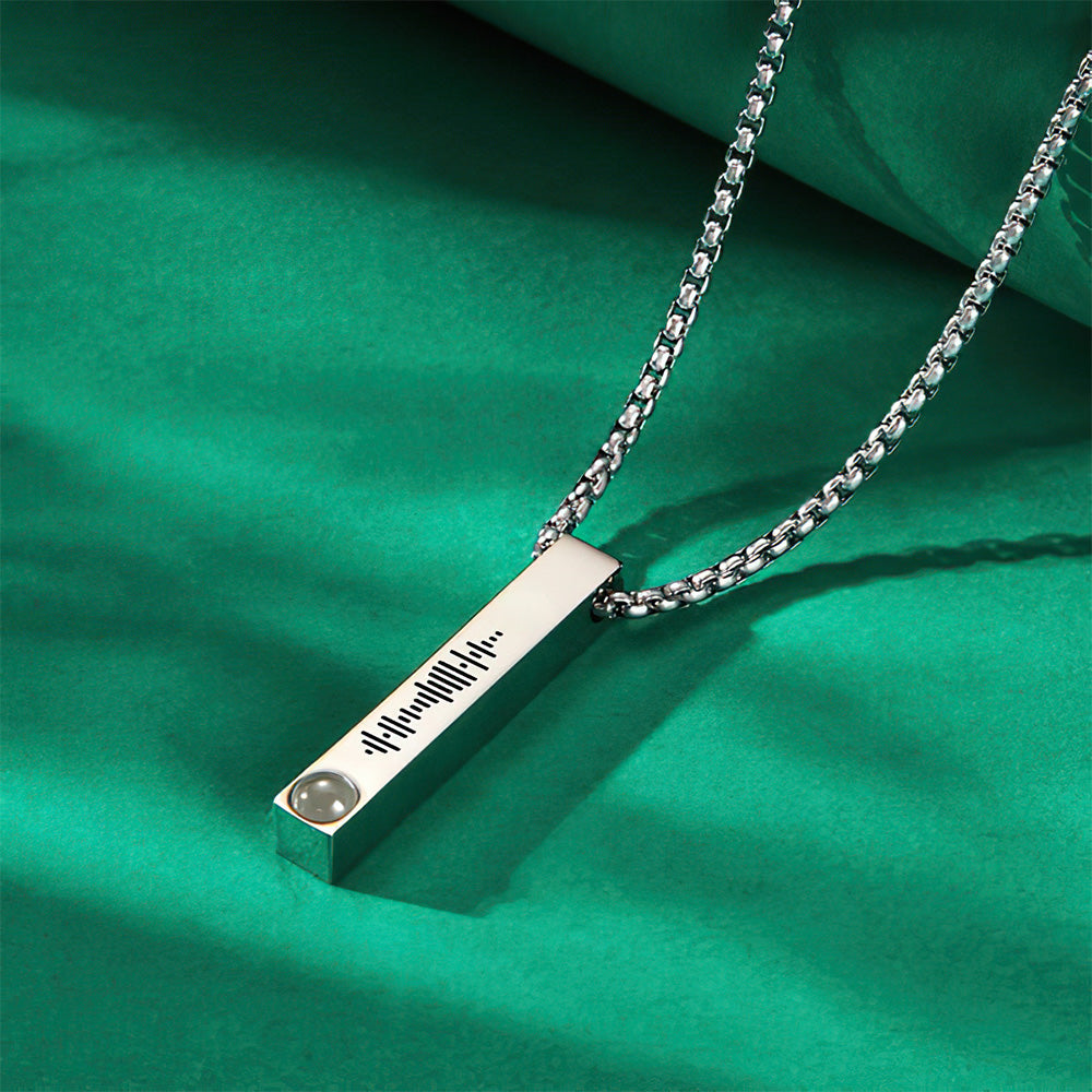 Custom Scannable Music Code Bar Projection Necklace