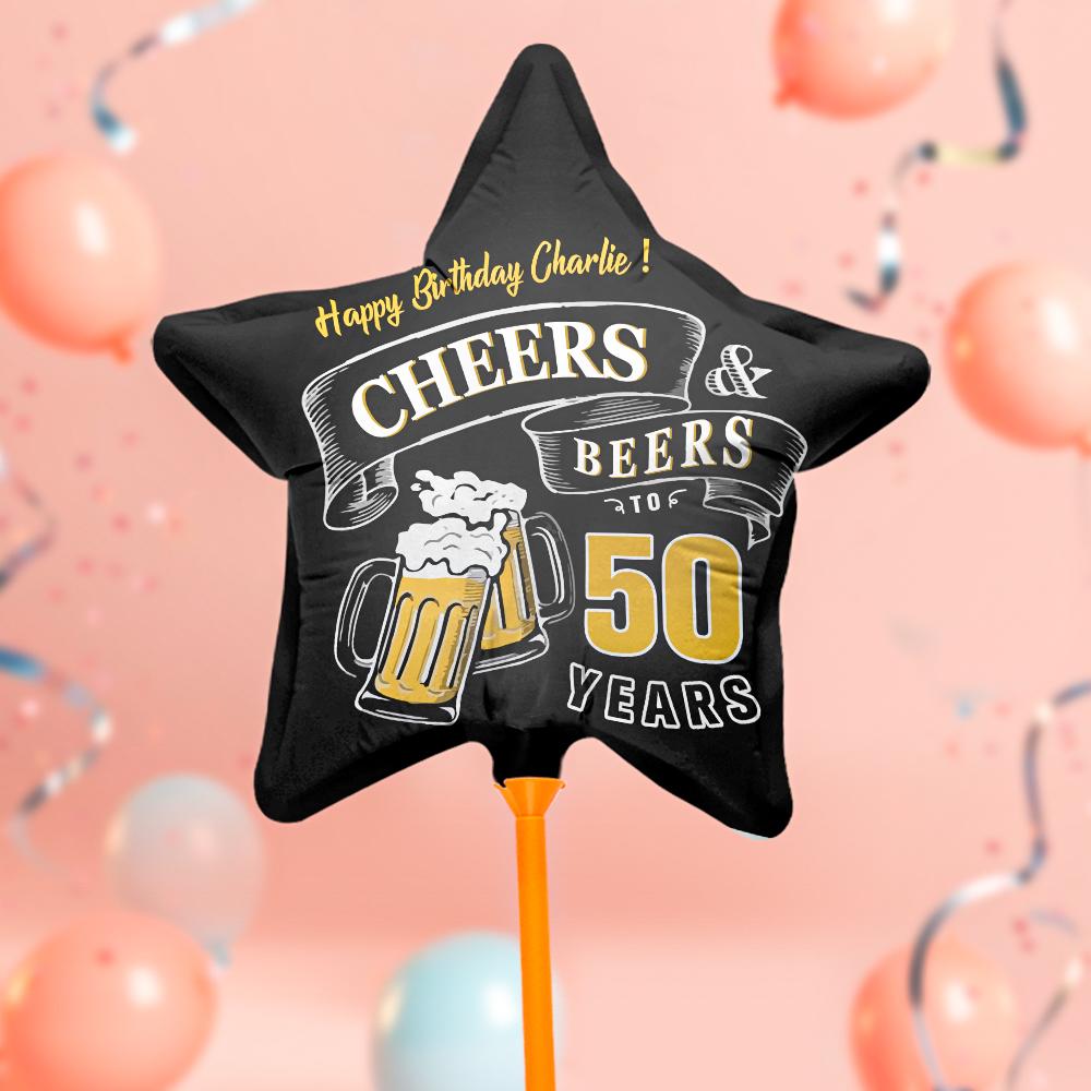 Custom Happy Birthday Balloons Cheers and Beers Balloons for Birthday Party Decoration Supplies