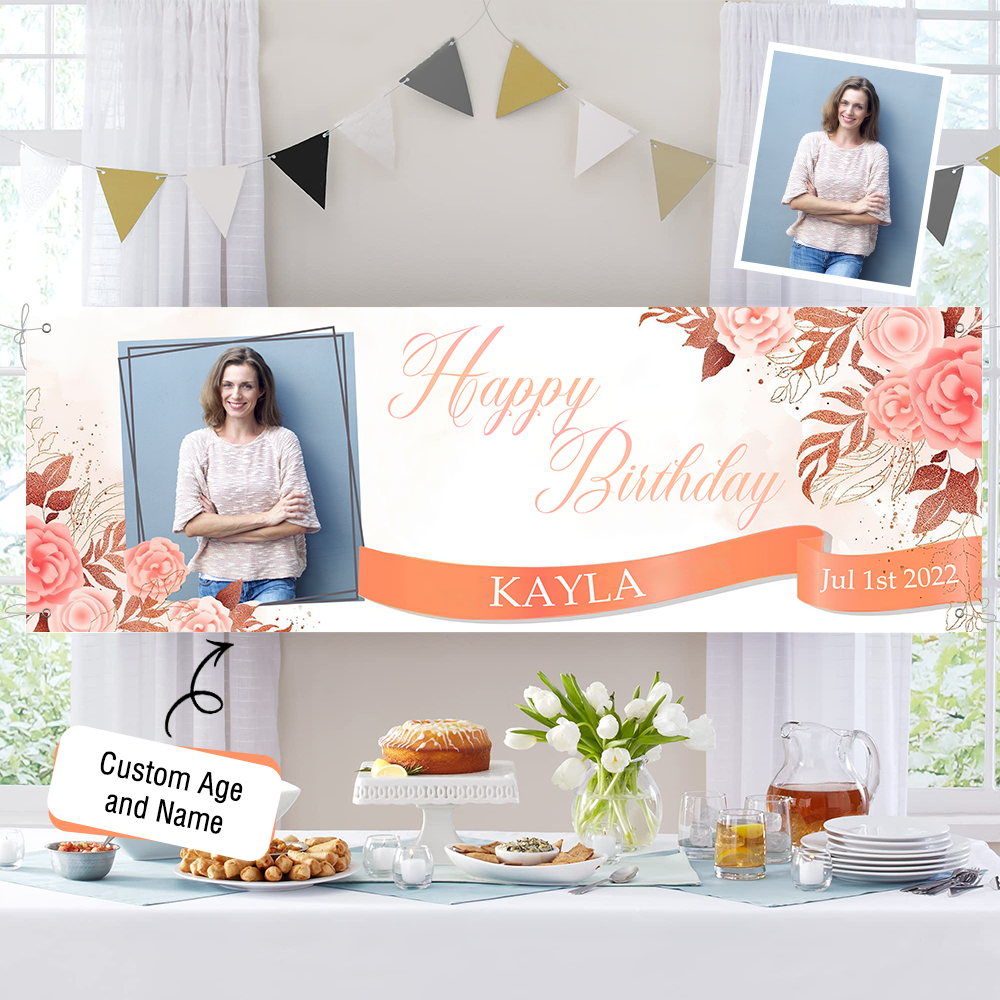 Custom Happy Birthday Banner Personalized Birthday Party Backdrop