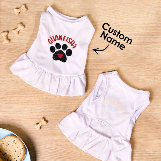 Personalized Dog & Cat Dresses Fun Embroidery Design with Pet Name Gift for Pet Lover