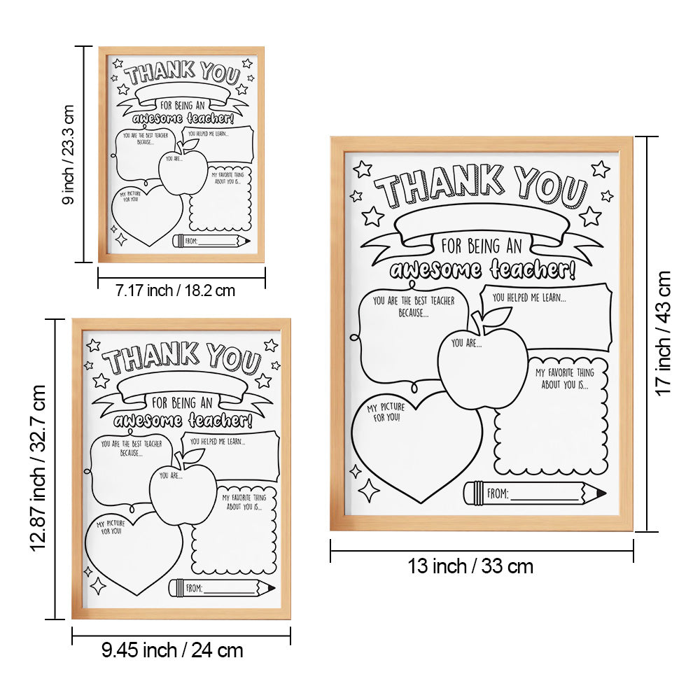 Back to School DIY Coloring Sign Teacher Appreciation Gifts