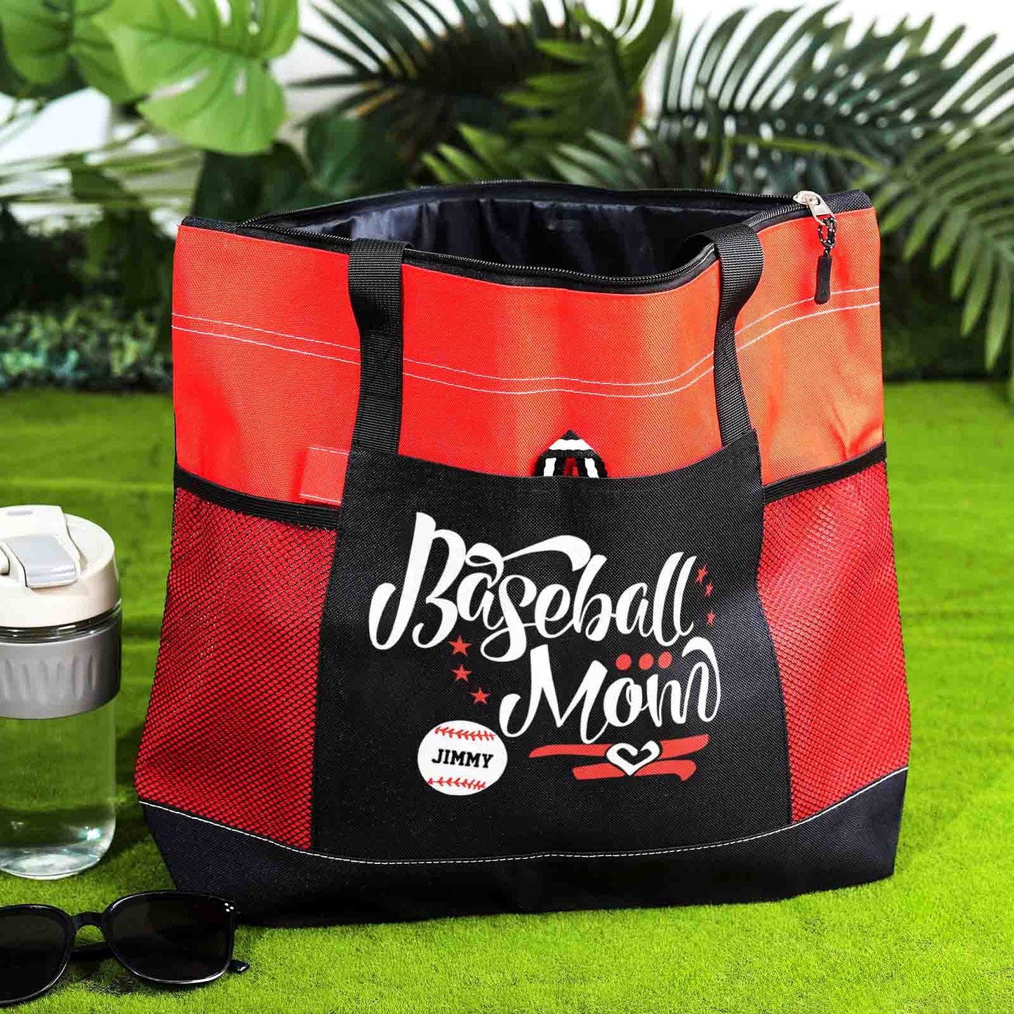 Custom Baseball Softball Mom Handbag Tote Bag Birthday Gift for Women Sport Lovers