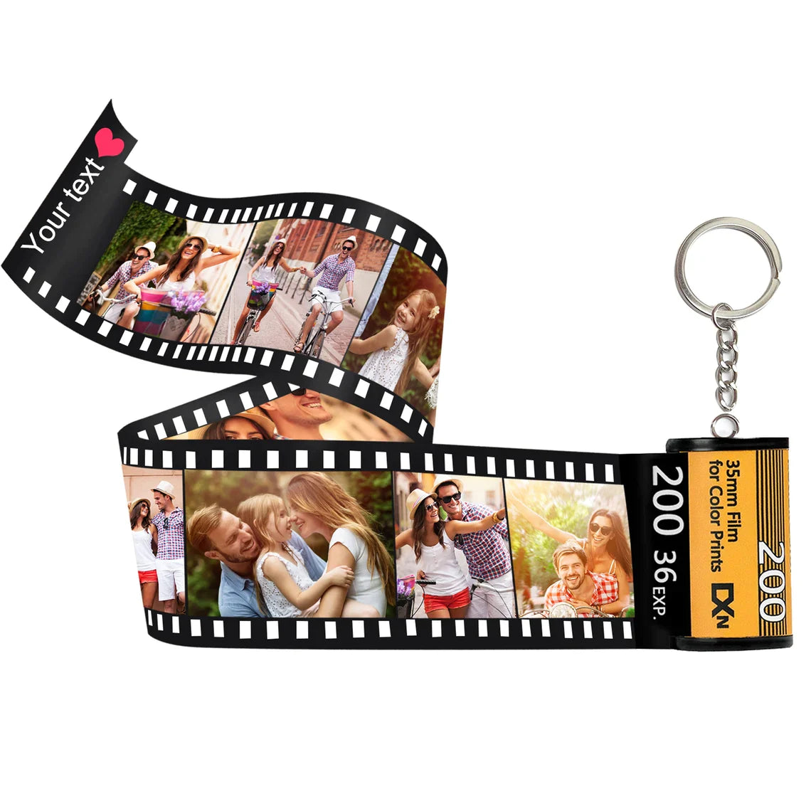 Anniversary Gifts Custom Text For The Film Roll Keychain Personalized Picture Camera Roll Keychain with Reel Album Customized