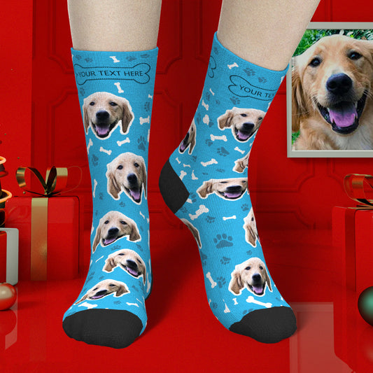 Custom Photo Socks,Dog Face Socks with Engraving